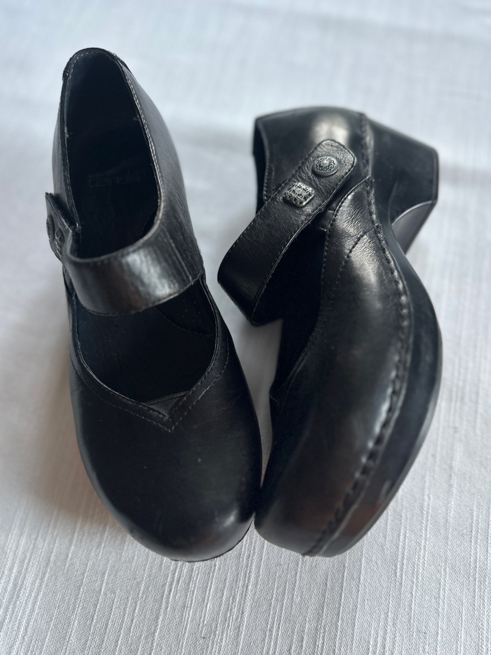 Dansko Black Leather Mary Jane Clog | 37
